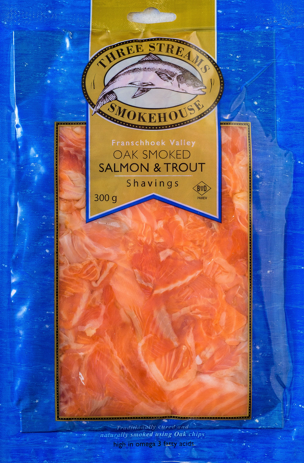 Three Streams Oak Smoked Salmon/Trout Shavings 300g (DELIVERY IN CAPE TOWN METROPOLITAN ONLY)